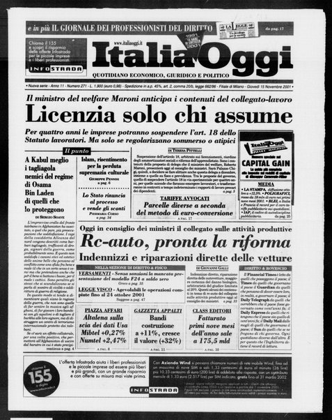 Italia oggi : quotidiano di economia finanza e politica